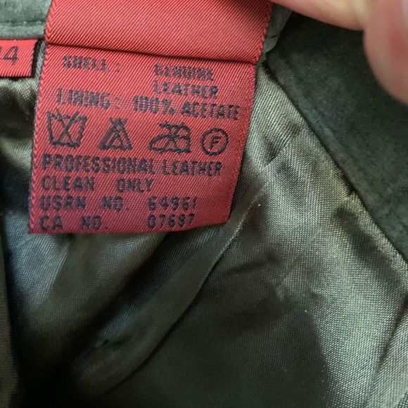 90s United Colors of Benetton 100% Genuine Leather Pencil Skirt - Picture 6 of 6